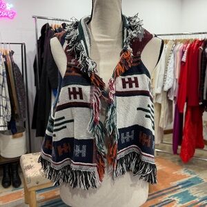 Western Fringe Cowgirl Vest Handmade Concho Details